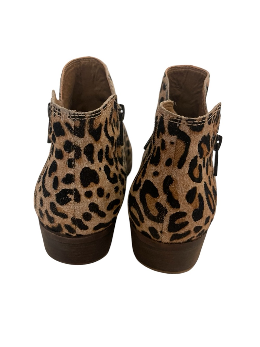 Lucky Brand Basel Leopard Print Ankle Boots Booties in Tan and Black - Picture 5 of 9